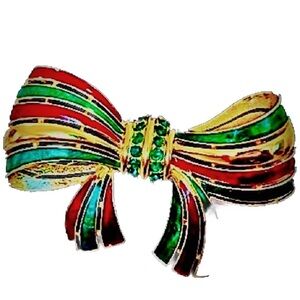 Pretty Christmas Bow Brooch, 3-4”